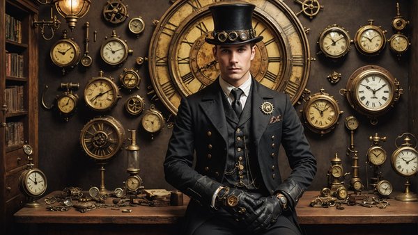 Discover unique steampunk clothes, watches, decors and accessories
